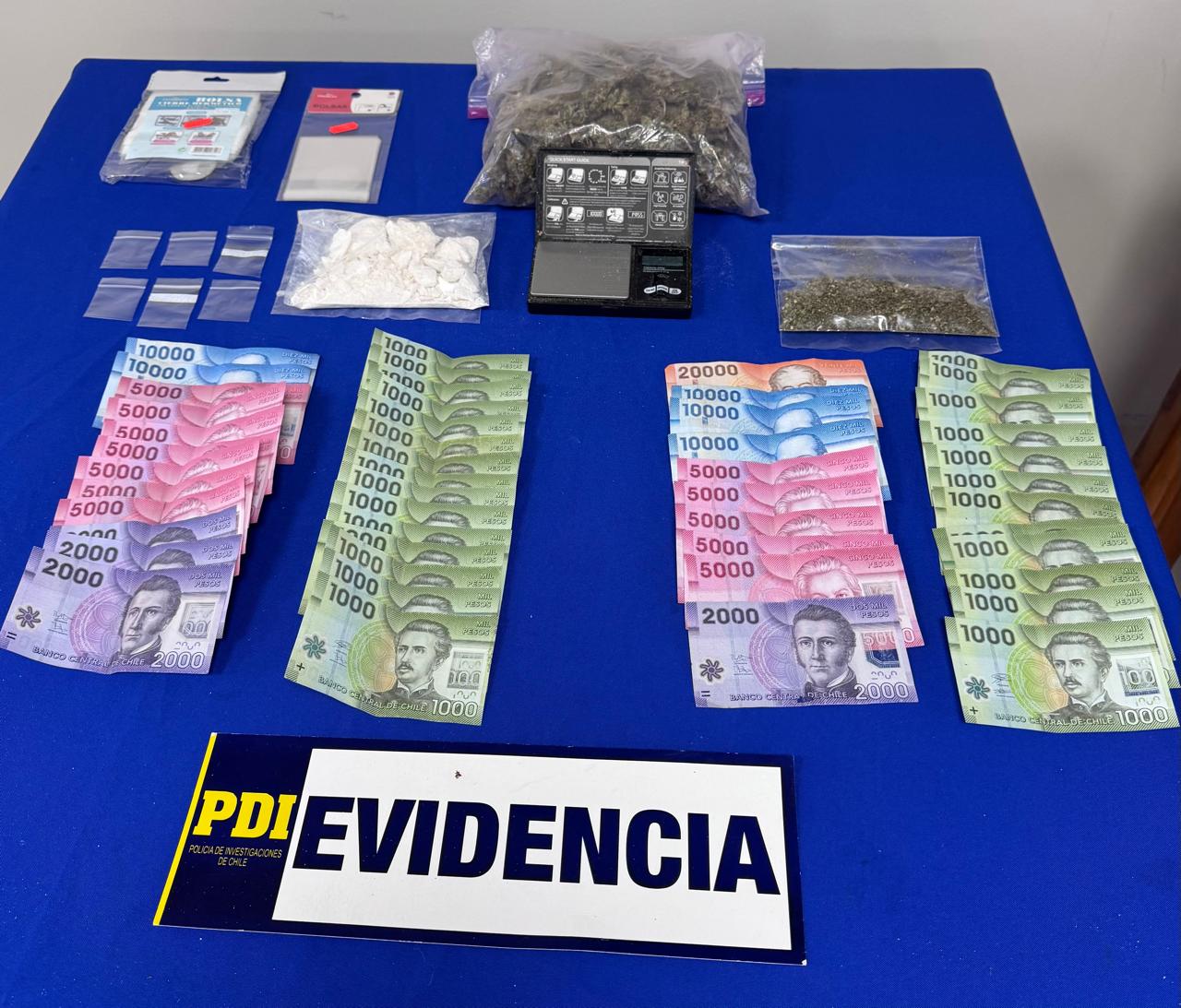 Dos personas detenidas por microtráfico tras operativo de la PDI en Villarrica